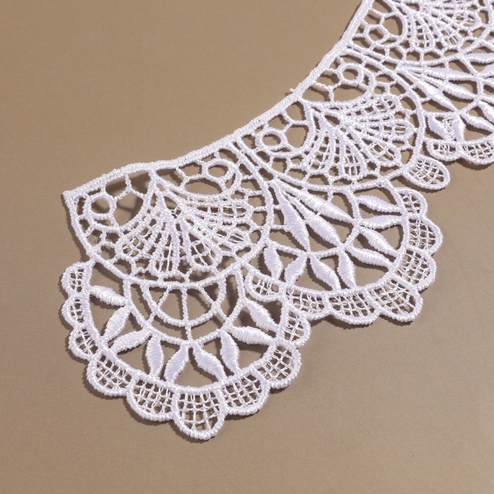 Воротник пришивной, гипюровый, 21 &times; 7 см, цвет белый