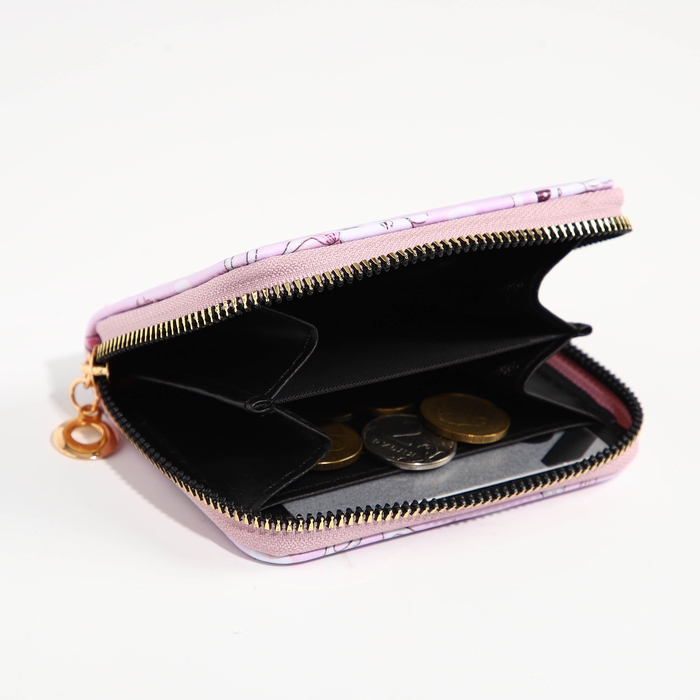 Кошелёк на молнии "Выбражулька", цвет розовый