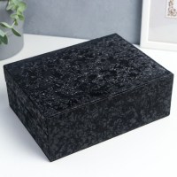 Шкатулка кожзам под часы 2 отделения и бижутерию "Под бархат" чёрная 8х15,5х20,5 см Шкатулка кожзам под часы 2 отделения и бижутерию "Под бархат" чёрная 8х15,5х20,5 см