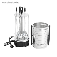 Электрошашлычница ENERGY НЕВА-1, 1000 Вт, 5 шампуров, серебристая