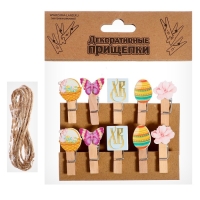 Прищепки декоративные «Пасхальные прищепки» набор 10 шт., 1.5 × 12 × 14 см Прищепки декоративные «Пасхальные прищепки» набор 10 шт., 1.5 × 12 × 14 см