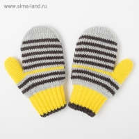 Варежки детские двойные, цвет жёлтый, размер 12 Варежки детские двойные, цвет жёлтый, размер 12