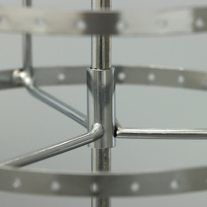 Подставка для украшений &laquo;Вертушка&raquo;,4 яруса,72 пары, металл, 15&times;15&times;34 см, цвет хром