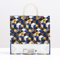 Пакет "Геометрия на синем" , мягкий пластик, 29 x 30 см, 100 мкм Пакет "Геометрия на синем" , мягкий пластик, 29 x 30 см, 100 мкм