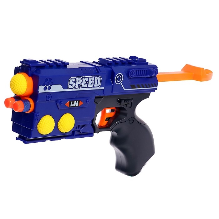 Бластер «Ярость», стреляет мягкими пулями и шариками Бластер «Ярость», стреляет мягкими пулями и шариками