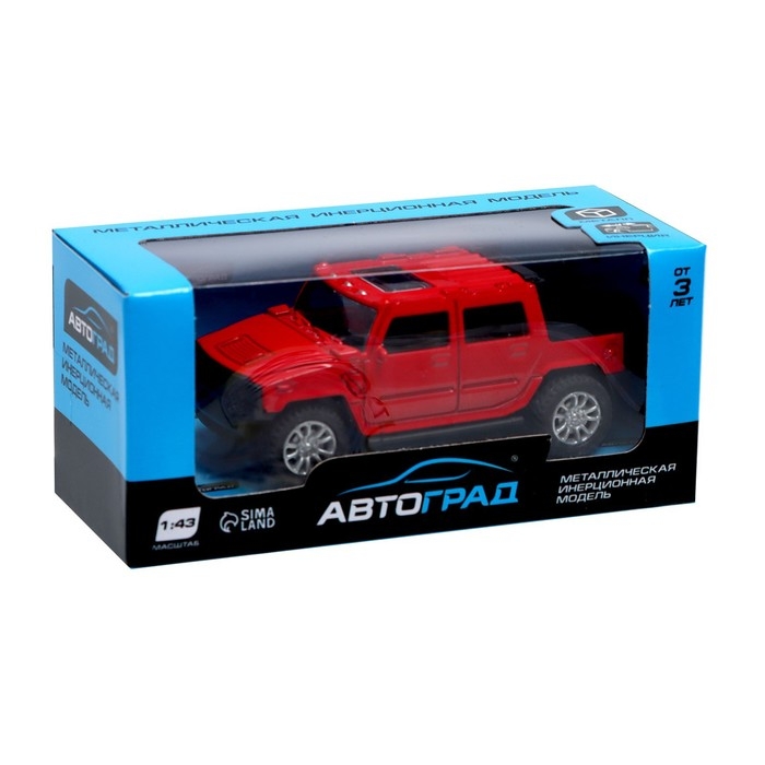 Машина металлическая &laquo;Пикап&raquo;, масштаб 1:43 инерция, цвет красный