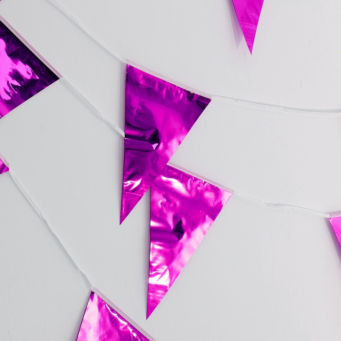 Гирлянда &laquo;Флажки&raquo;, 20 флажков, 10 метров, цвет фиолетовый