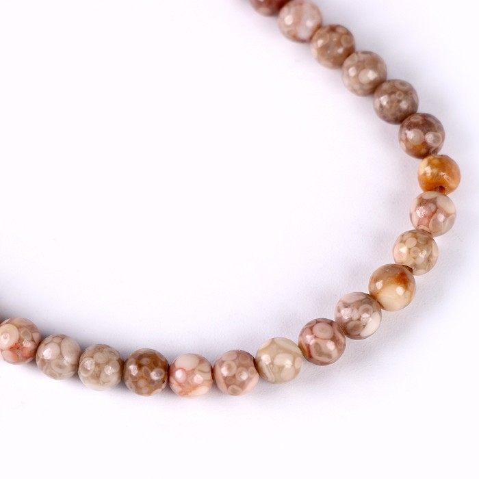 Бусины из натурального камня &laquo;Песочный агат&raquo; набор 58 шт., размер 1 шт. &mdash; 6 мм