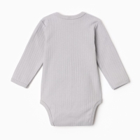 Боди с длинным рукавом, цвет серый, рост 68 см