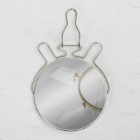 Зеркало настольное - подвесное, двустороннее, с увеличением, d зеркальной поверхности 11,5 см, цвет серебристый Зеркало настольное - подвесное, двустороннее, с увеличением, d зеркальной поверхности 11,5 см, цвет серебристый