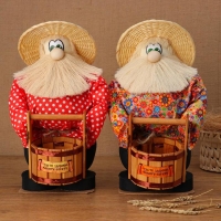 Оберег - домовой "Иваныч с кадушкой", h = 40 см, микс Оберег - домовой "Иваныч с кадушкой", h = 40 см, микс