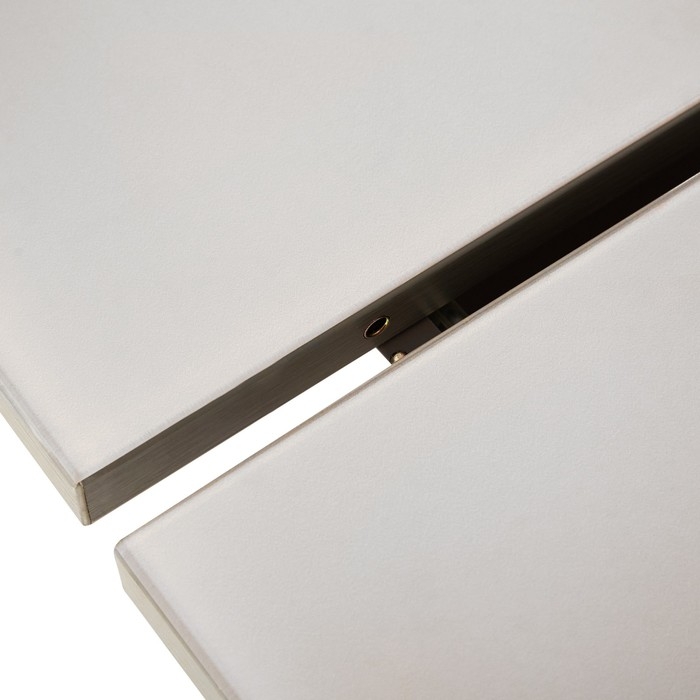 Стол кухонный на одной ножке раздвижной  Мерлион, корич софт МДФ/Бежевый/закал. Стекло