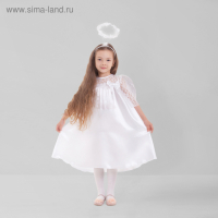 Карнавальный костюм &laquo;Ангел&raquo;, платье, рукав 3/4 гипюр, нимб, крылья, р-р 28, рост 98-104 см