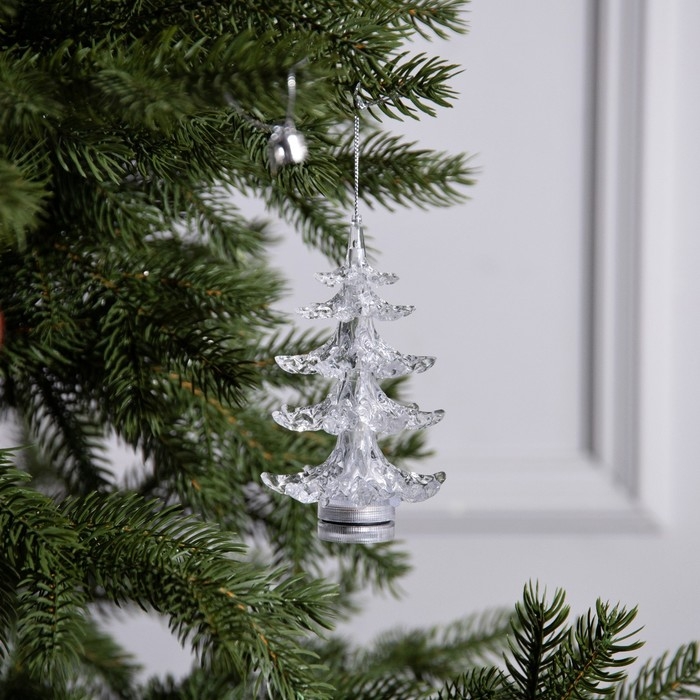 Ёлочная игрушка &laquo;Хрустальная ёлочка&raquo; 18 см, от батареек, свечение мульти (RGB)