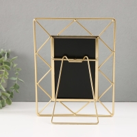 Фоторамка металл на 1 фото 10х15 см "Лофт. Треугольники" золото 18х1х22 см