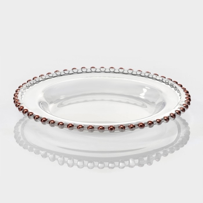 Тарелка стеклянная &laquo;Орбита&raquo;, d=21 см, цвет розовое золото