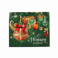 Пакет подарочный новогодний ламинированный &laquo;С Новым годом&raquo;, ёлочные игрушки, ML 23 х 27 х 11.5 см , Новый год