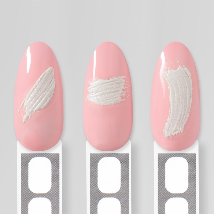 Наклейки для ногтей «Мазки», объёмные, цвет белый Наклейки для ногтей «Мазки», объёмные, цвет белый