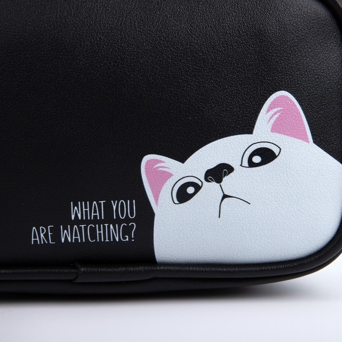 Сумка детская What are you watching?, на ремешке, черная, 18х11х6 см Сумка детская What are you watching?, на ремешке, черная, 18х11х6 см