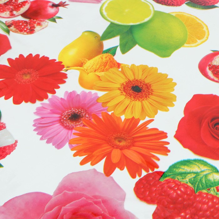 Клеёнка на стол Доляна &laquo;Фрукты&raquo;, ширина 137 см, толщина 0,08 мм, рулон 30 метров