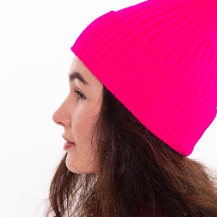Шапка женская зимняя, цвет розовый, размер 52-56 Шапка женская зимняя, цвет розовый, размер 52-56