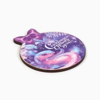 Магнит новогодний деревянный &laquo;Новый год: Сказачного года, змейка&raquo;, 6.9 х 8 см