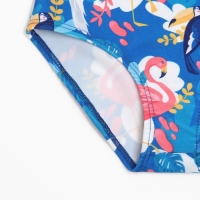 Купальник слитный, цвет синий/фламинго, рост 110 см Купальник слитный, цвет синий/фламинго, рост 110 см