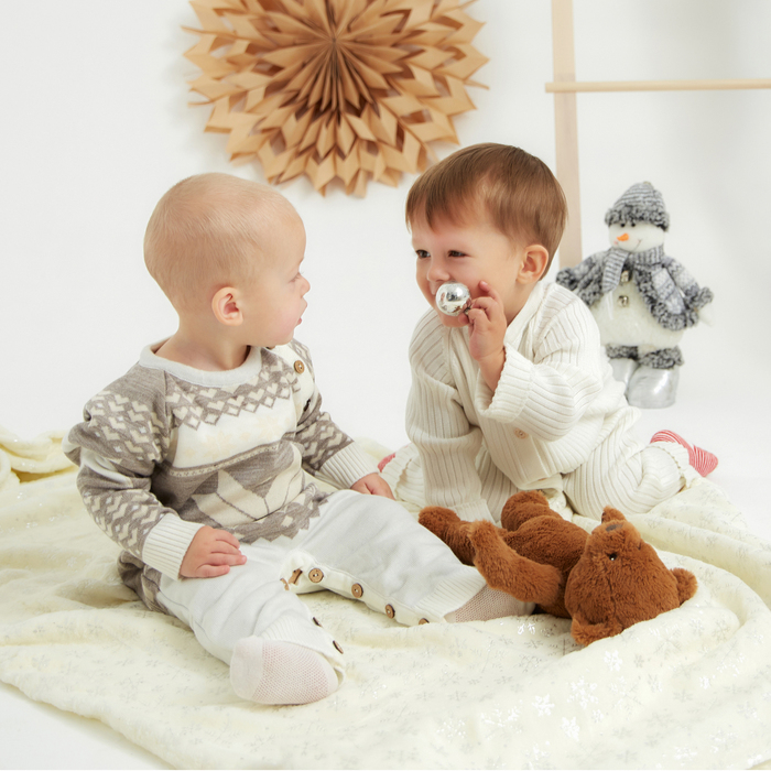 Комбинезон вязаный Крошка Я "Снежинка" рост 74-80 см