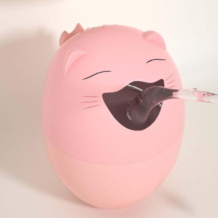 Ковш пластиковый для купания и мытья головы, детский банный ковшик &laquo;Котик&raquo;, 500 мл., с леечкой, цвет розовый