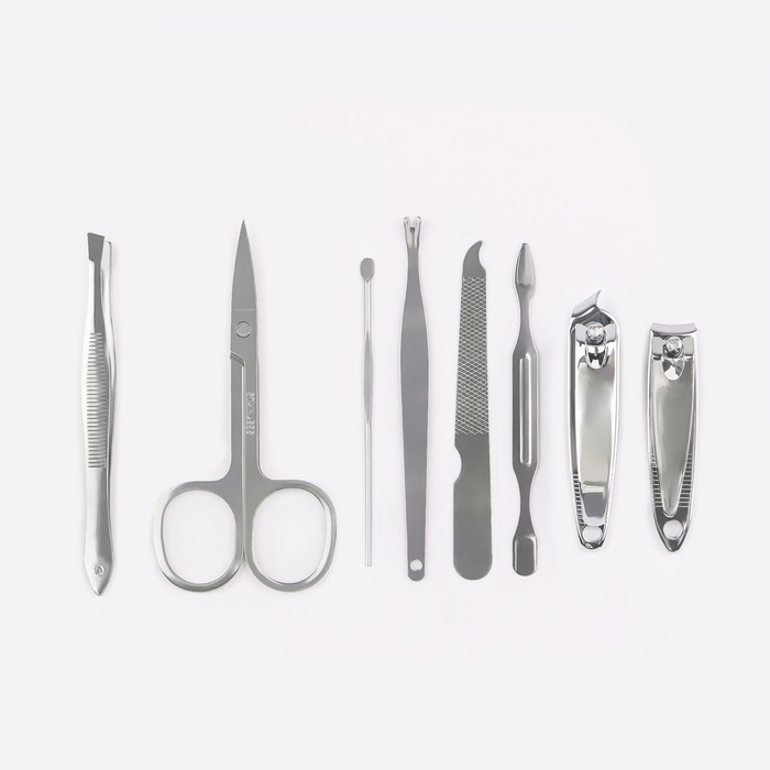 Набор маникюрный &laquo;Цветы&raquo;, 7 предметов, в футляре, цвет МИКС