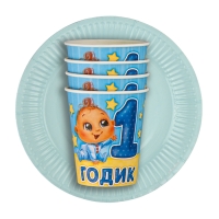 Набор бумажной посуды  "1 годик" малыш   6 тарелок,6 стаканов