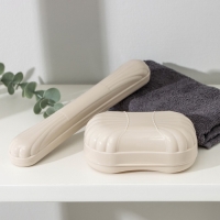 Набор &laquo;Дорожный&raquo;, 2 предмета: мыльница, футляр для зубной щетки, цвета МИКС