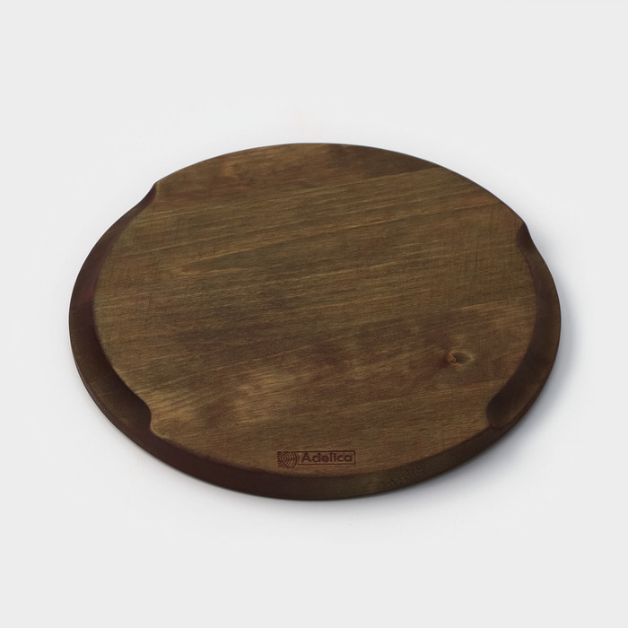 Блюдо для подачи Adelica, d=30×1,8 см, массив берёзы, потайные ручки, пропитано маслом, цвет шоколадный Блюдо для подачи Adelica, d=30×1,8 см, массив берёзы, потайные ручки, пропитано маслом, цвет шоколадный