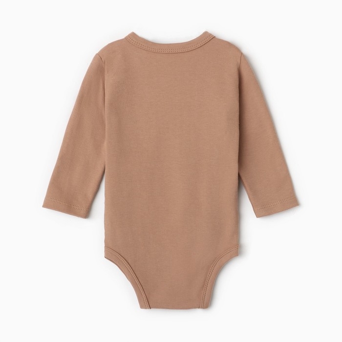 Боди с длинным рукавом Крошка Я, BASIC LINE, рост 74-80 см, цвет коричневый