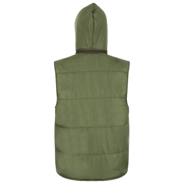 Жилет утепленный на молнии с капюшоном, ткань дюспо, цвет хаки, р 44-46 Жилет утепленный на молнии с капюшоном, ткань дюспо, цвет хаки, р 44-46