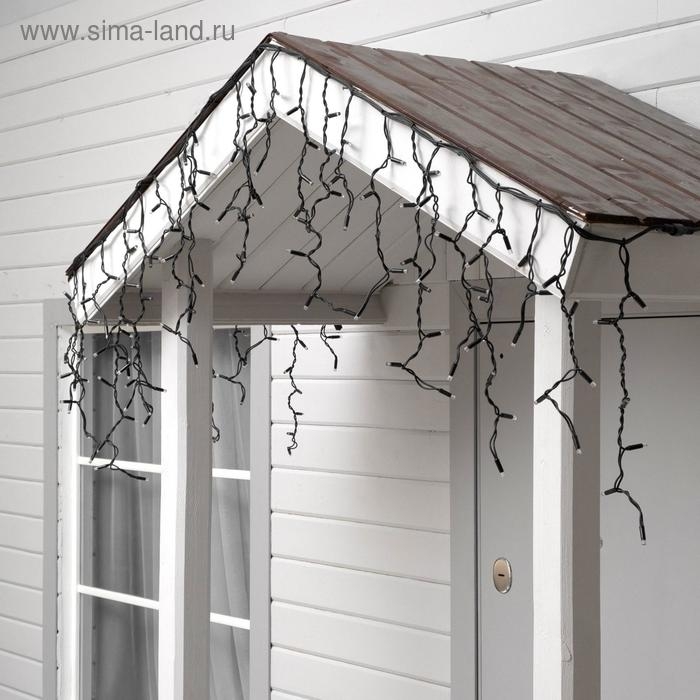 Гирлянда Гирлянда "Бахрома" 3 х 0.6 м , IP65, УМС, тёмная нить каучук, 108 LED, свечение мульти, 220 В