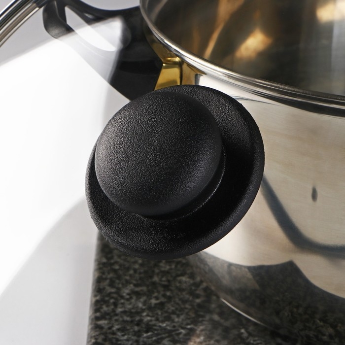 Крышка стеклянная для сковороды и кастрюли &laquo;Доляна&raquo;, d=28 см, нержавеющий обод, пластиковая ручка