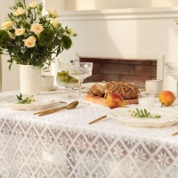 Скатерть Доляна Ажур цв.белый 140*200 &plusmn;5 см, 100%п/э