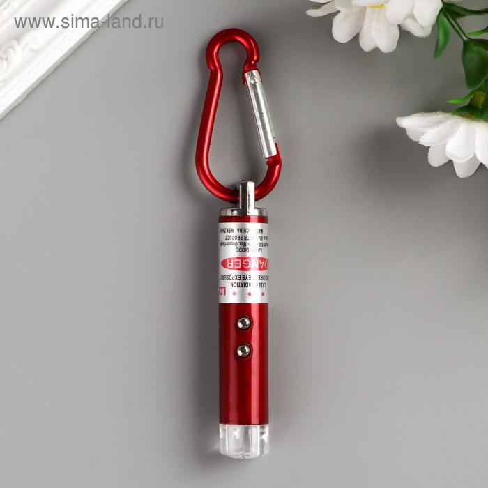 Фонарик+лазер 3 режима Фонарик+лазер 3 режима "Металлик" МИКС 6х1х1 см