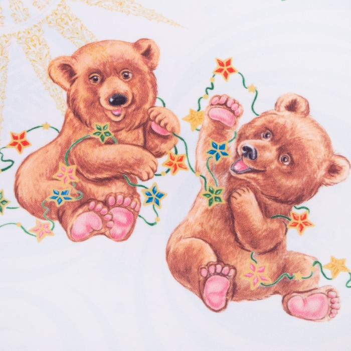 Комплект штор для кухни с подхватами &laquo;Новогодняя сказка&raquo; 145х180см-2 шт., габардин