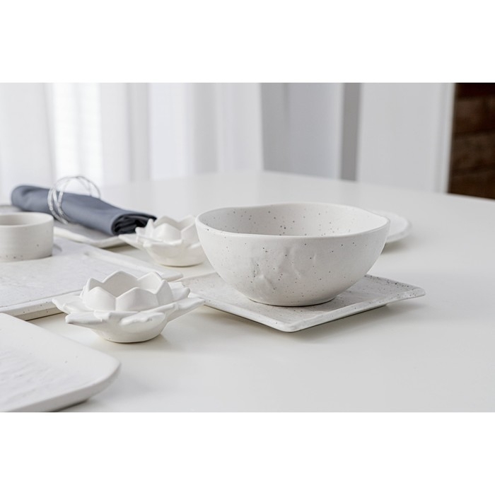 Блюдо фарфоровое для подачи Magistro Slate, 21&times;1,6 см, цвет белый