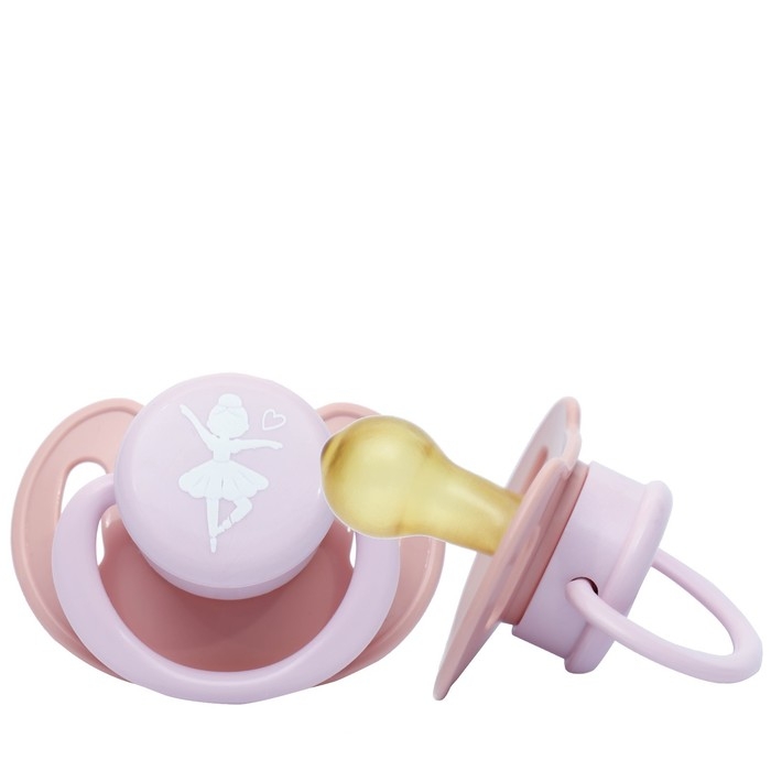 Соска - пустышка латексная классическая &laquo;Балерина&raquo;, от 3 мес., цвет розовый