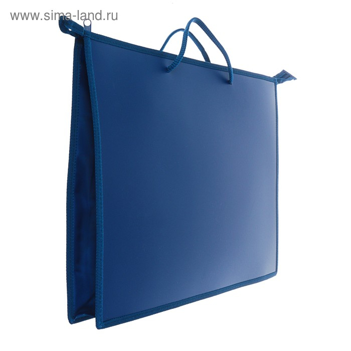 Папка для чертежей и рисунков A3, 420 х 343 х 50 мм, с ручками, пластиковая, молния сверху, 0.9 мм, Папка для чертежей и рисунков A3, 420 х 343 х 50 мм, с ручками, пластиковая, молния сверху, 0.9 мм, "Стандарт" ПР 3, тёмно-синяя