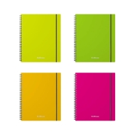 Тетрадь на спирали, 80 листов в клетку, ErichKrause Neon, пластиковая обложка, на резинке, блок офсет 100% белизна, МИКС Тетрадь на спирали, 80 листов в клетку, ErichKrause Neon, пластиковая обложка, на резинке, блок офсет 100% белизна, МИКС