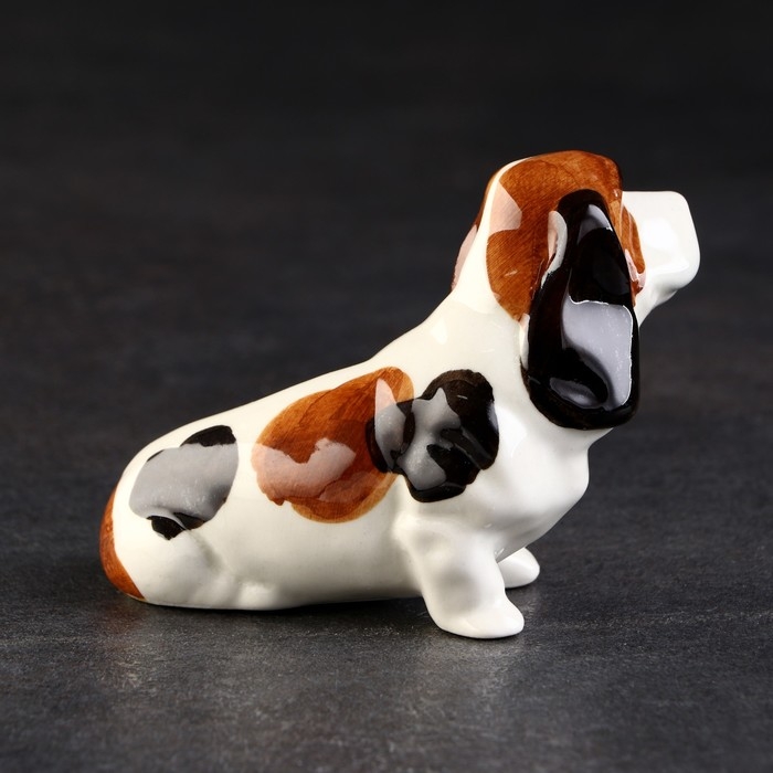 Статуэтка фарфоровая &laquo;Бассет-хаунт&raquo;, 7 см, авторская роспись