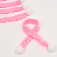 Шарфик для игрушек вязаный, набор 5 шт., размер 1 шт. &mdash; 27 &times; 2 см, цвет розовый