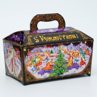 Новый год. Подарочная коробка Новогодняя Сундук обновленный "Зимние забавы" 25 х 15 х 15,5 см. Новый год. Подарочная коробка Новогодняя Сундук обновленный "Зимние забавы" 25 х 15 х 15,5 см.