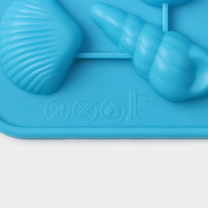 Форма для конфет и шоколада Доляна &laquo;Ракушки&raquo;, силикон, 17,3&times;17,3 см, 16 ячеек (3,4&times;2,5 см), цвет МИКС