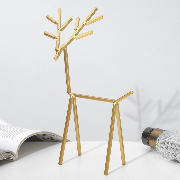 Подставка для украшений «Олень», 15×7×23 см, цвет золото Подставка для украшений «Олень», 15×7×23 см, цвет золото