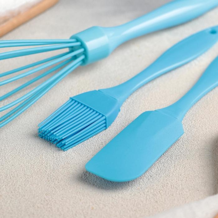 Набор для выпечки Доляна &laquo;Лето&raquo;, 3 предмета: лопатка 18,7 см, кисть 17 см, венчик 26 см, цвет МИКС